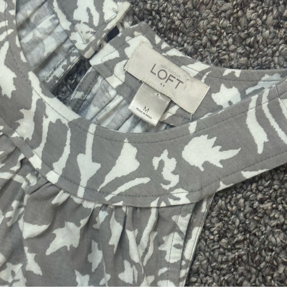 LOFT Gray and White Patterned Dress - Picture 5 of 6